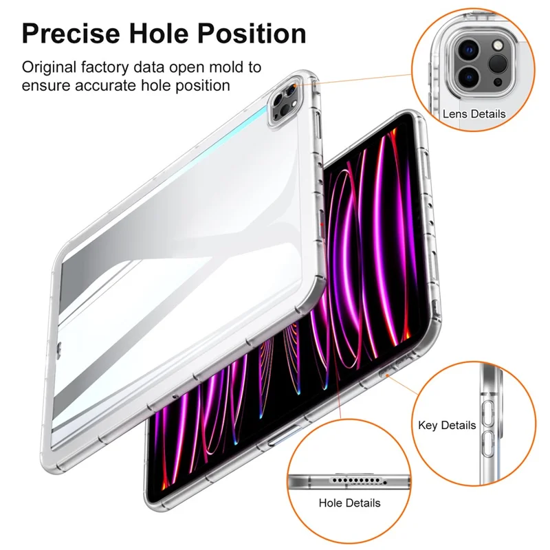 Capa Protetora Transparente à Prova de Choque para iPad Pro 11 (2022) / (2021) / (2020)