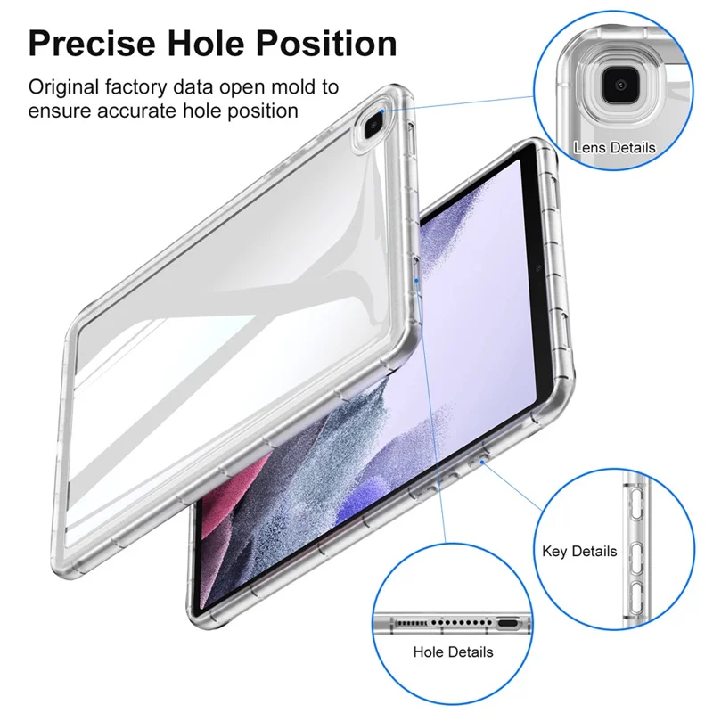 For Samsung Galaxy Tab A7 Lite 8.7-inch T225 T220 TPU Tablet Case Transparent Back Cover - Blue