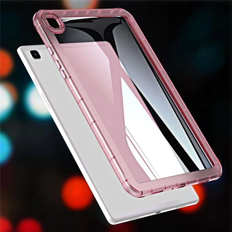 For Samsung Galaxy Tab A7 Lite 8.7-inch T225 T220 TPU Tablet Case Transparent Back Cover - Pink