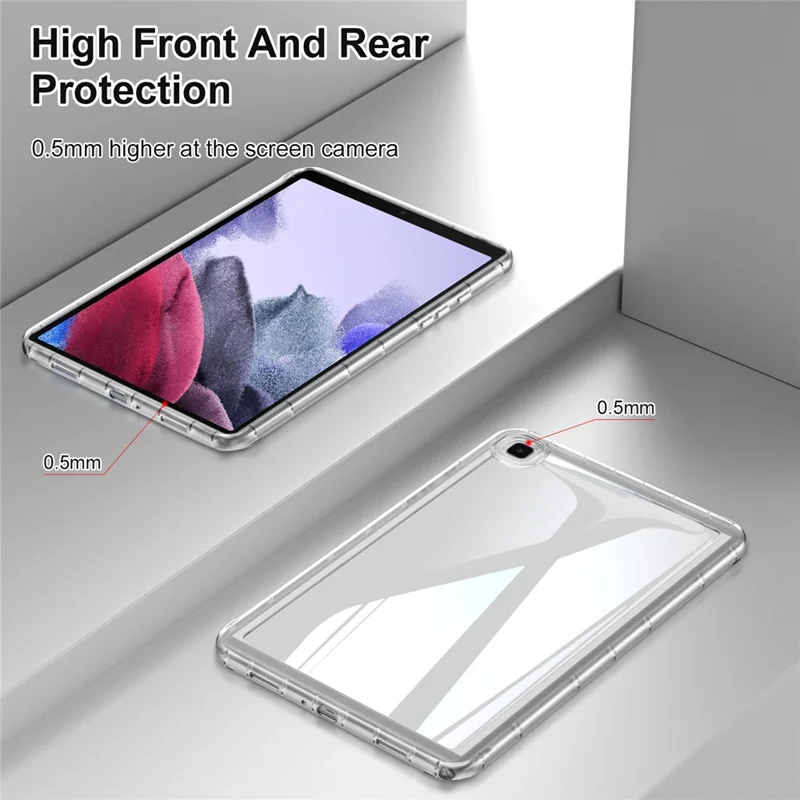 For Samsung Galaxy Tab A7 Lite 8.7-inch T225 T220 TPU Tablet Case Transparent Back Cover - Pink