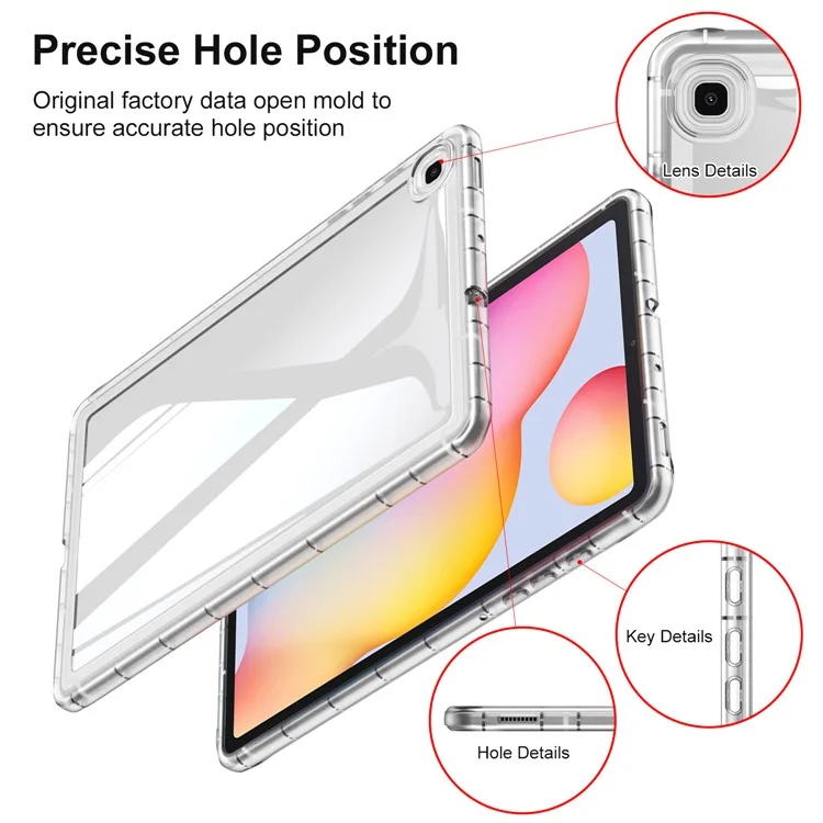 For Samsung Galaxy Tab S6 Lite (2024) / S6 Lite (2022) / S6 Lite (2020) SM-P610 P615 Transparent Tablet Case Acrylic+TPU Tablet Cover - Transparent