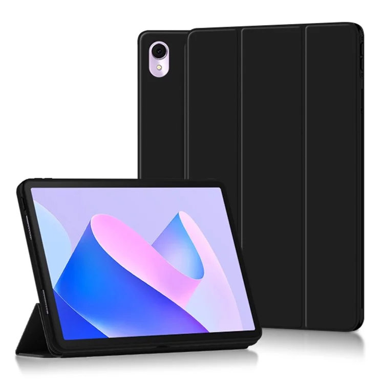 Tablet Case for Huawei MatePad 11 (2023) PU Leather TPU Trifold Stand Cover Protective Tablet Case - Black