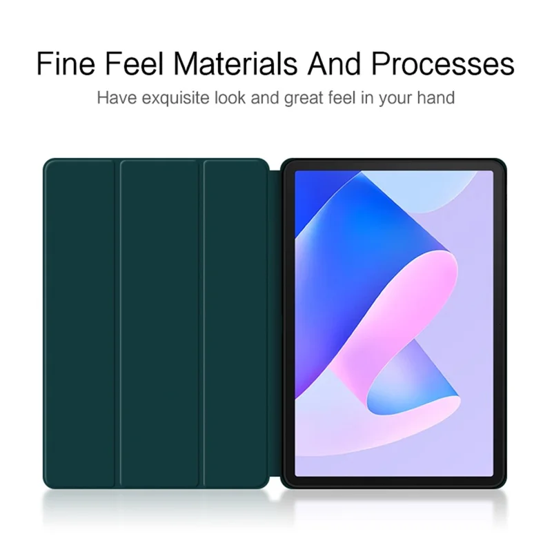Custodia per tablet per Huawei MatePad 11 (2023) in pelle PU con supporto pieghevole triplo, custodia protettiva per tablet - Verde