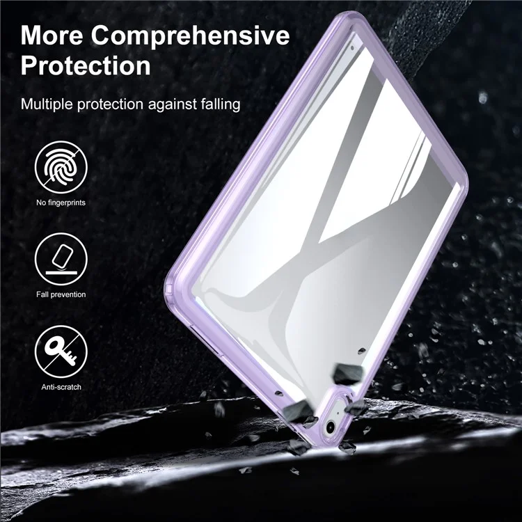 For iPad (2025) / 10.9 (2022) Acrylic+TPU Tablet Cover Shockproof Transparent Tablet Case - Blue