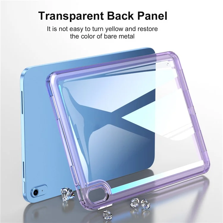 For iPad (2025) / 10.9 (2022) Acrylic+TPU Tablet Cover Shockproof Transparent Tablet Case - Blue