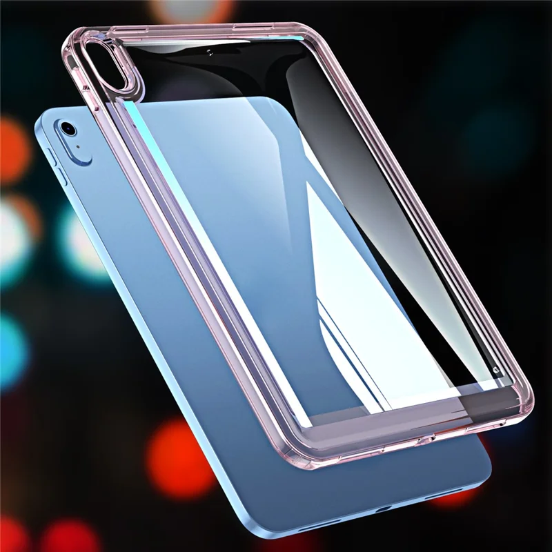 For iPad (2025) / 10.9 (2022) Acrylic+TPU Tablet Cover Shockproof Transparent Tablet Case - Pink