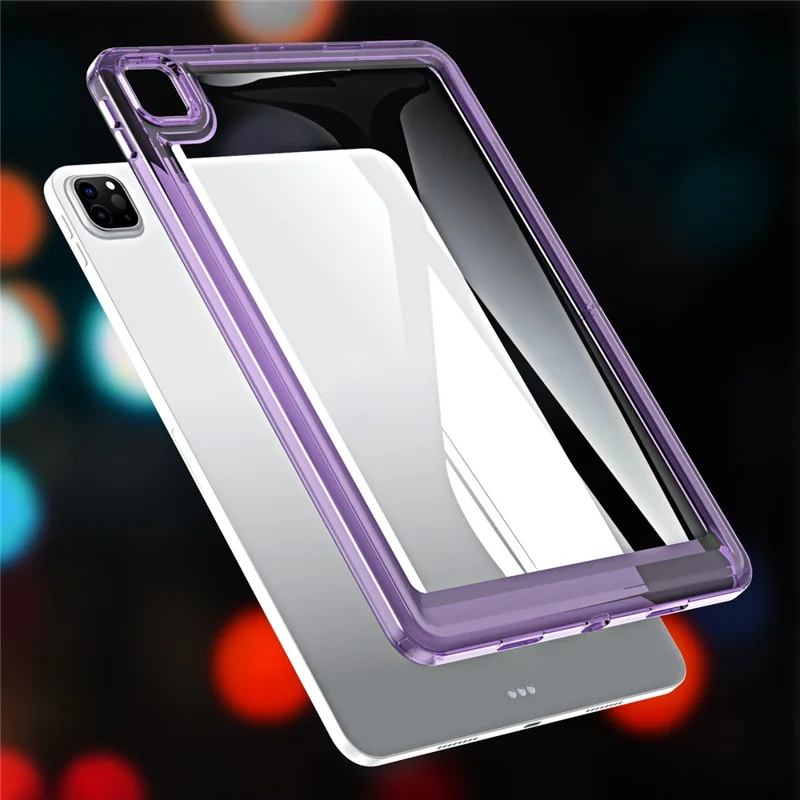 For iPad Pro 11 (2020) / (2021) / (2022) Anti-Scratch Acrylic+TPU Cover Transparent Tablet Protective Case - Dark Purple