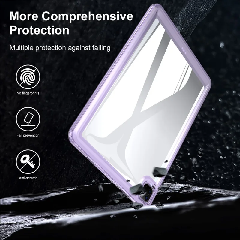 For iPad Pro 11 (2020) / (2021) / (2022) Anti-Scratch Acrylic+TPU Cover Transparent Tablet Protective Case - Dark Purple