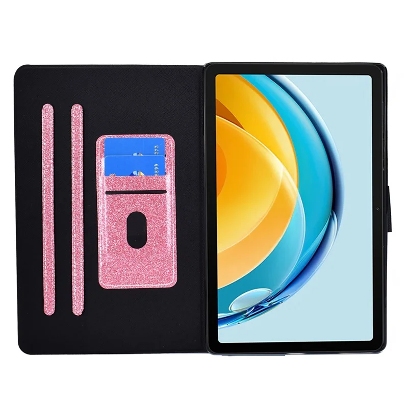 For Huawei MatePad SE 10.4-inch Shockproof Case Anti-Scratch Glittery Leather Cover Tablet Shell - Pink
