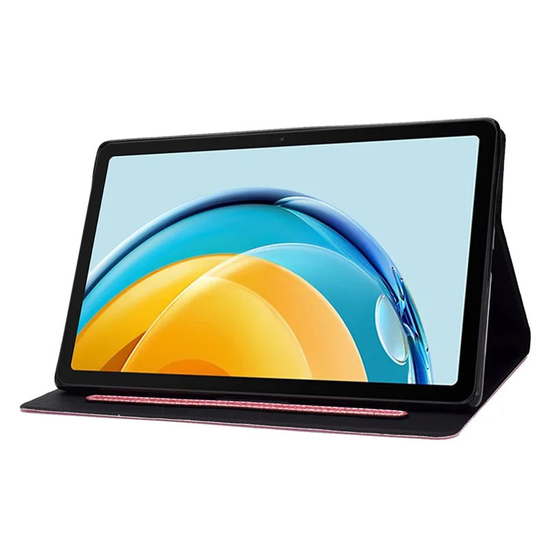 For Huawei MatePad SE 10.4-inch Shockproof Case Anti-Scratch Glittery Leather Cover Tablet Shell - Pink