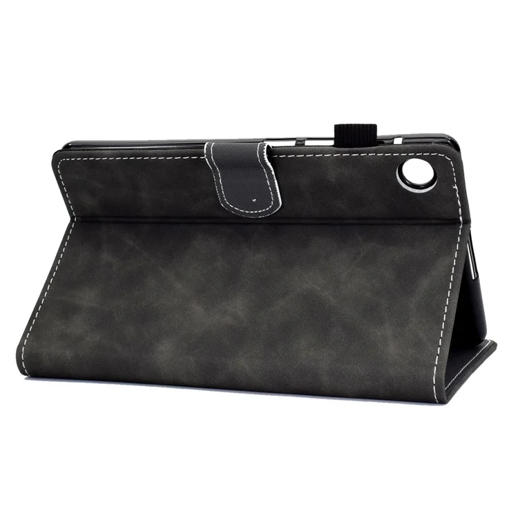 Para Huawei MatePad SE 10.4-inch Capa à prova de choque Textura em couro de vaca PU Capa de tablet com suporte para cartão - Cinza