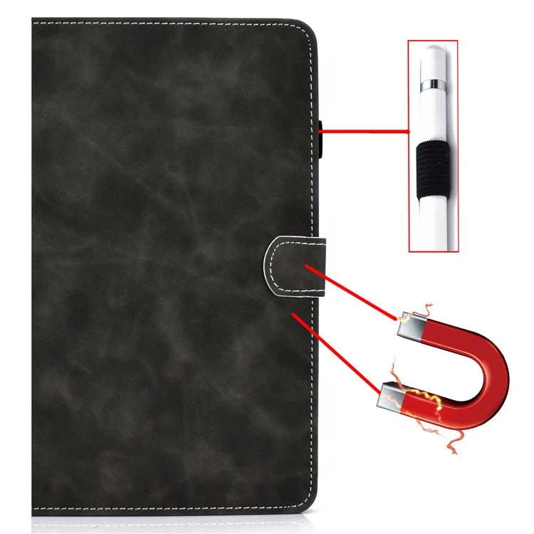 Para Huawei MatePad SE 10.4-inch Capa à prova de choque Textura em couro de vaca PU Capa de tablet com suporte para cartão - Cinza