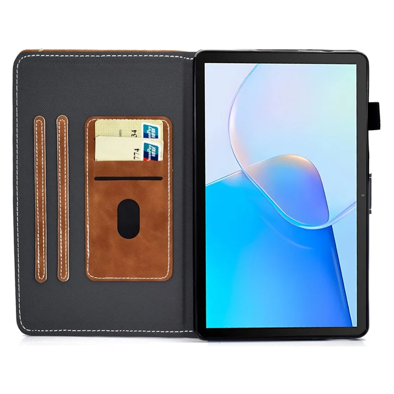 For Huawei MatePad SE 10.4-inch Shockproof Case Cowhide Texture PU Leather Tablet Cover with Card Holder - Brown