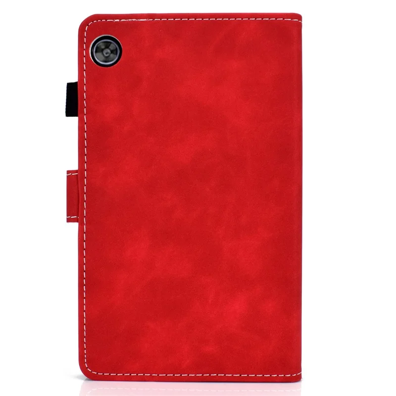 Para Huawei MatePad SE 10.4 polegadas Capa à prova de choque Textura em couro de vaca PU Capa de tablet com suporte para cartão - Vermelho