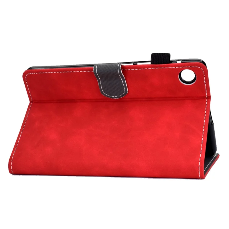 Para Huawei MatePad SE 10.4 polegadas Capa à prova de choque Textura em couro de vaca PU Capa de tablet com suporte para cartão - Vermelho