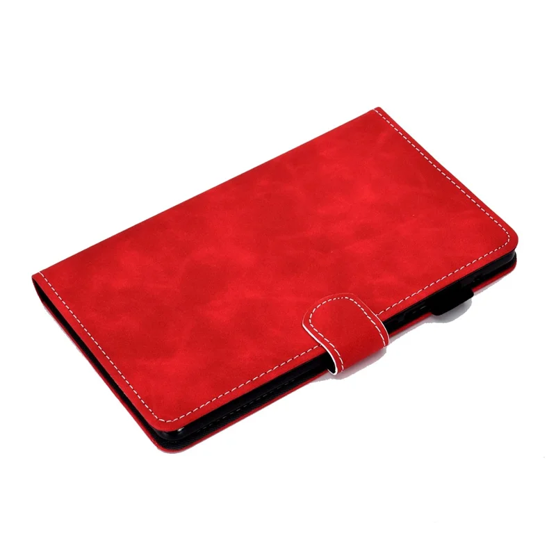 Para Huawei MatePad SE 10.4 polegadas Capa à prova de choque Textura em couro de vaca PU Capa de tablet com suporte para cartão - Vermelho