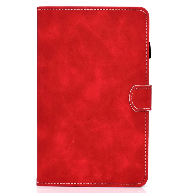 Para Huawei MatePad SE 10.4 polegadas Capa à prova de choque Textura em couro de vaca PU Capa de tablet com suporte para cartão - Vermelho