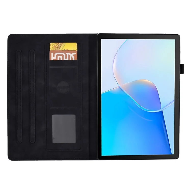 Para o Huawei MatePad SE de 10,4 polegadas Protetor Caso Torre de Ferro Impresso Capa de Couro PU Flip Stand com Suporte para Cartão - Preto