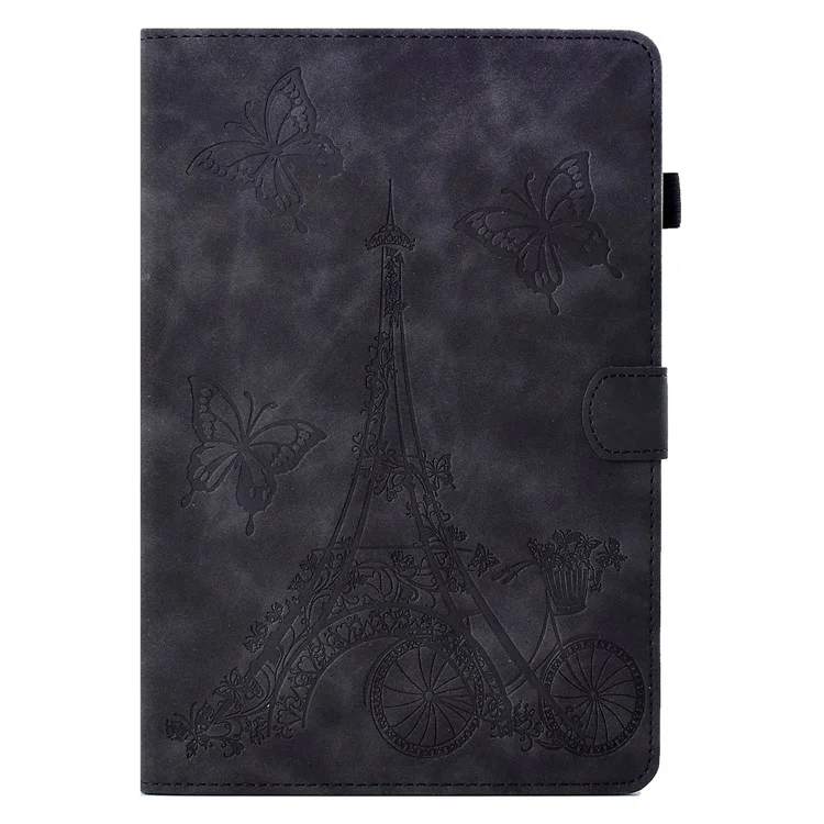 Para o Huawei MatePad SE de 10,4 polegadas Protetor Caso Torre de Ferro Impresso Capa de Couro PU Flip Stand com Suporte para Cartão - Preto