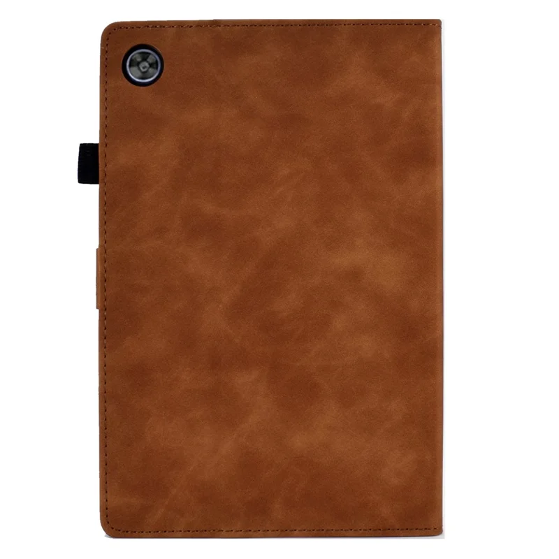 For Huawei MatePad SE 10.4-inch Protective Case Iron Tower Imprinted PU Leather Flip Stand Cover with Card Holder - Brown