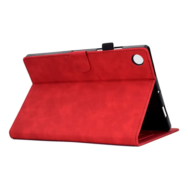 For Huawei MatePad SE 10.4-inch Protective Case Iron Tower Imprinted PU Leather Flip Stand Cover with Card Holder - Red