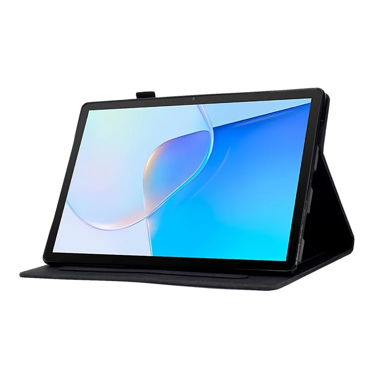 Para Huawei MatePad SE 10.4 polegadas Capa Protetora de Couro PU com Impressão de Coração de Amor, Suporte para Cartão - Preto