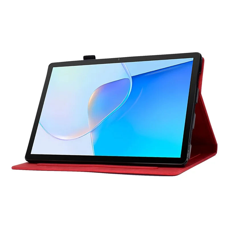 For Huawei MatePad SE 10.4-inch Love Heart Imprinted PU Leather Flip Cover Card Holder Protective Case - Red