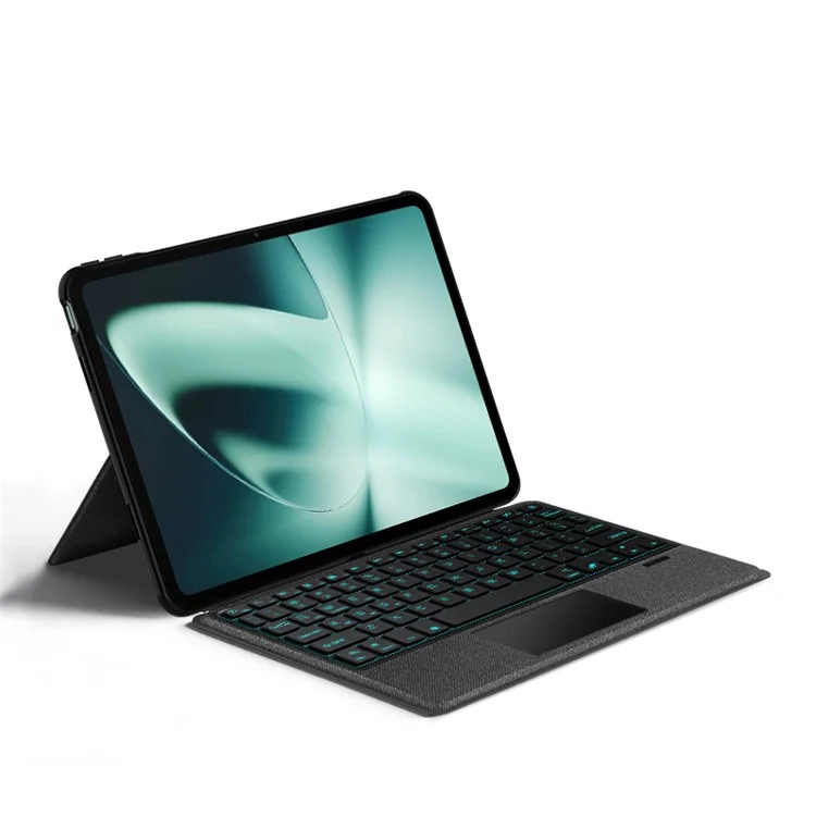 Custodia in pelle per OnePlus Pad + Tastiera Bluetooth con Trackpad retroilluminato - Nero
