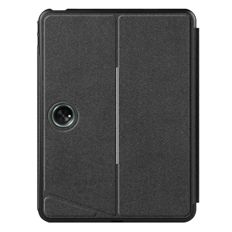 For Oppo Pad 2 Leather Case + Bluetooth-compatible Keyboard with Backlight Trackpad - Black
