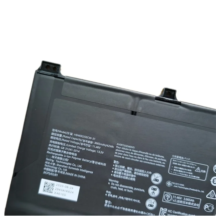 Batteria agli ioni di litio da 11,46V 3665mAh per assemblaggio Huawei Matebook D 15 (2022), codice: HB4692J5ECW-31 (senza logo)