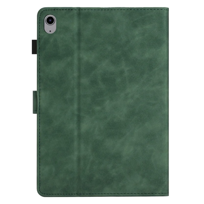 PU Leather Card Holder Tablet Case for iPad 10.9 (2022) , Imprinted Butterfly Tablet Stand Cover - Army Green