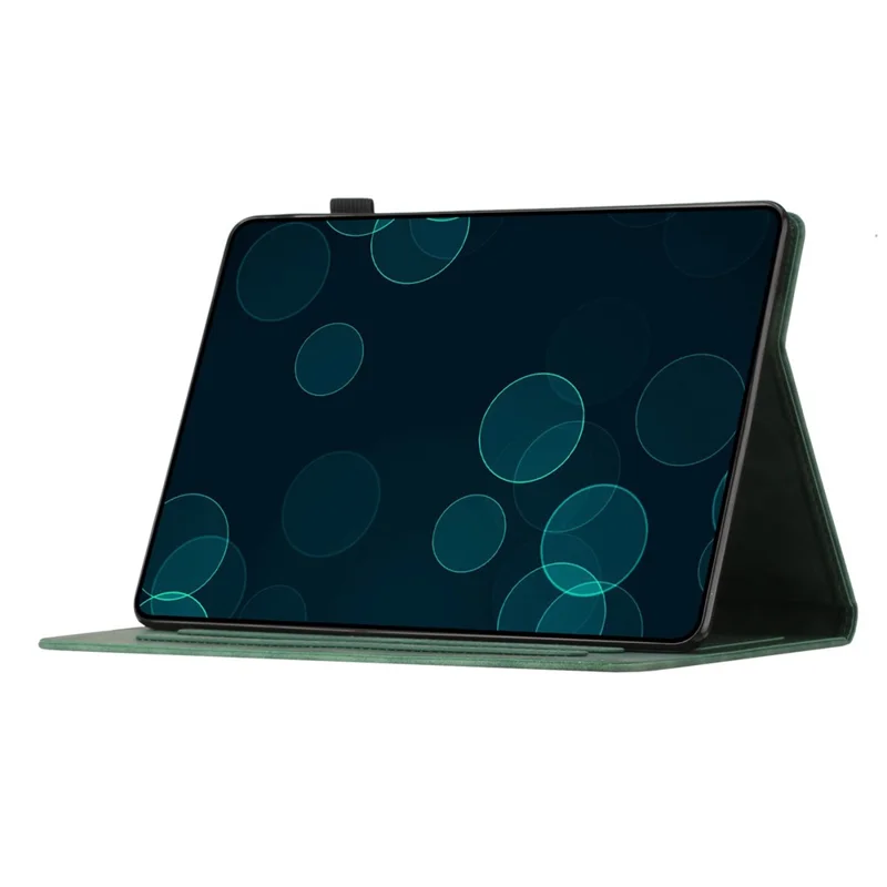 PU Leather Card Holder Tablet Case for iPad 10.9 (2022) , Imprinted Butterfly Tablet Stand Cover - Army Green
