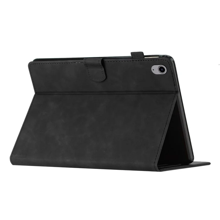 Para Lenovo Tab P11 J606F Funda de Tableta de Cuero Estampado con Soporte y Tarjetero - Negro