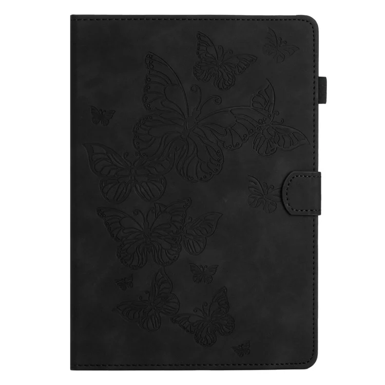Para Lenovo Tab P11 J606F Funda de Tableta de Cuero Estampado con Soporte y Tarjetero - Negro