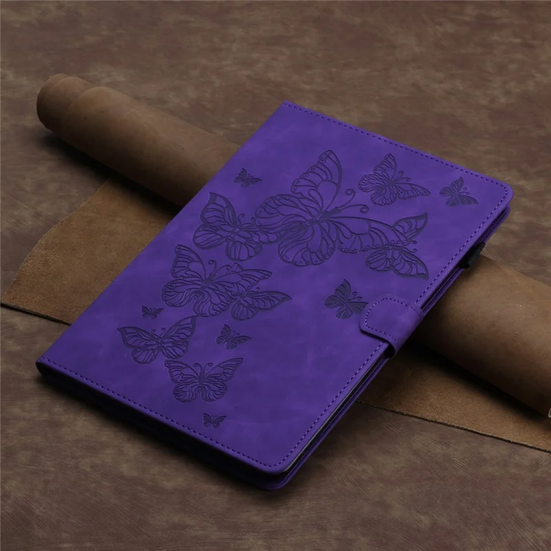 For Honor Pad 6 10.1 polegadas / Pad X6 9.7 polegadas / Huawei Enjoy Tablet 2 / MatePad T 10 9.7 polegadas / T 10S 10.1 polegadas Capa de Couro com Slot para Cartão - Roxa