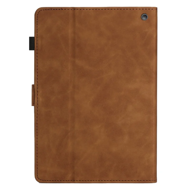Imprinted Pattern Flip Cover for Amazon Fire HD 8 Plus (2022) / Fire HD 8 (2022) PU Leather Card Slot Tablet Case - Brown