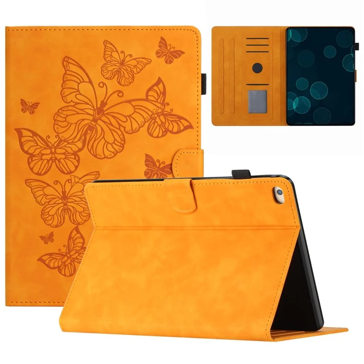Pour iPad Mini 1 / 2 / 3 / 4 / Mini (2019) 7.9 pouces Motif imprimé PU cuir Flip Cover Card Slot Tablet Case - Jaune