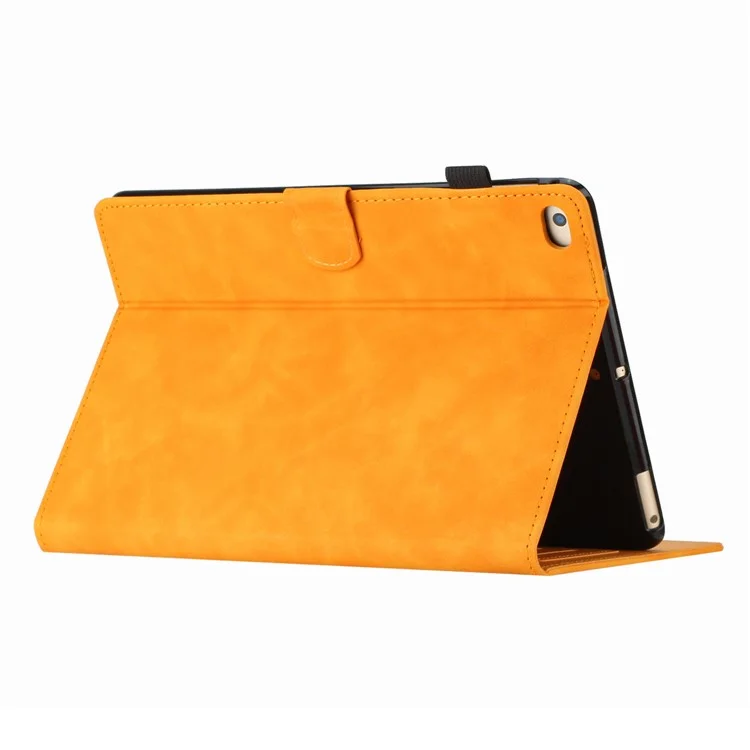 Pour iPad Mini 1 / 2 / 3 / 4 / Mini (2019) 7.9 pouces Motif imprimé PU cuir Flip Cover Card Slot Tablet Case - Jaune
