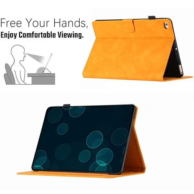 Pour iPad Mini 1 / 2 / 3 / 4 / Mini (2019) 7.9 pouces Motif imprimé PU cuir Flip Cover Card Slot Tablet Case - Jaune