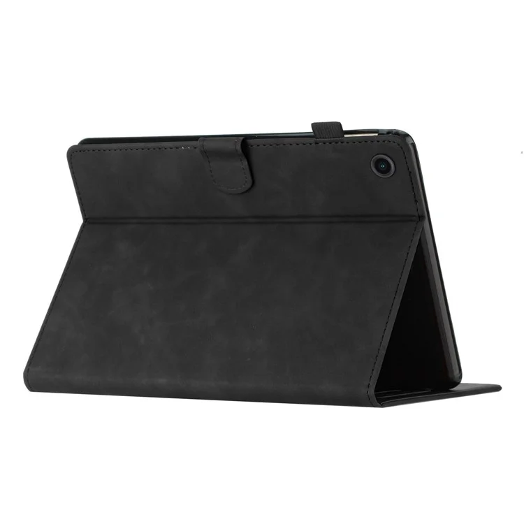 Pour Samsung Galaxy Tab A8 10.5 (2021) X205 X200 / (2022) Taie d'oreiller en cuir imprimé Butterfly Étui pour tablette Support pour cartes Couvercle - Noir