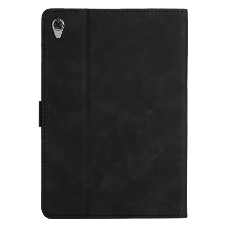 Für Lenovo Tab M10 HD Gen 2 X306X Kartenhalter Tablet-Hülle Geprägtes Leder-Ständer Tablet-Abdeckung - Schwarz