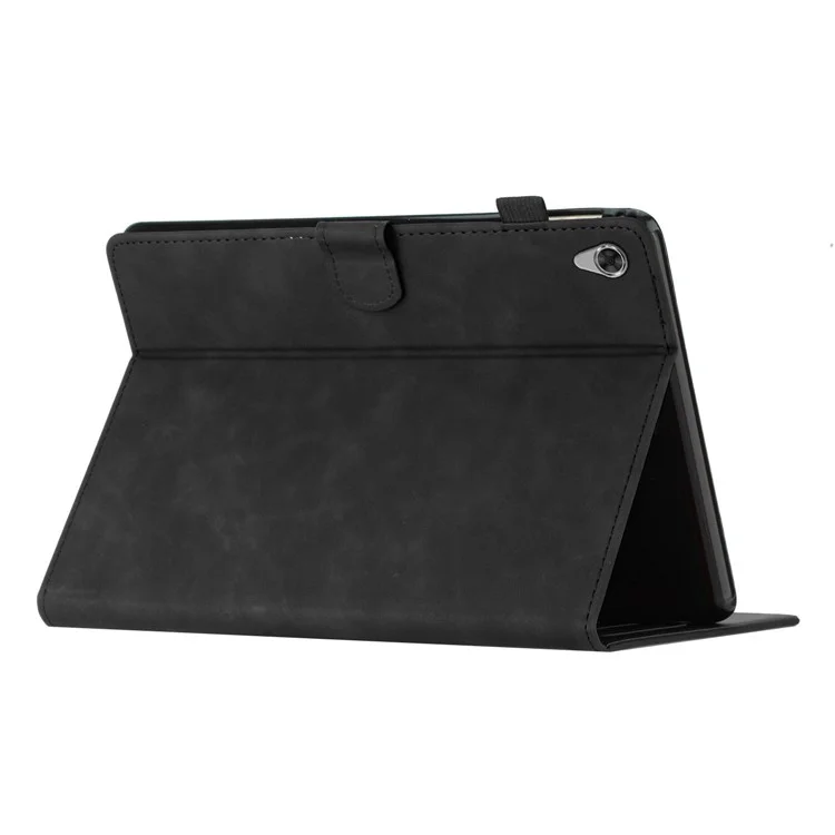 Für Lenovo Tab M10 HD Gen 2 X306X Kartenhalter Tablet-Hülle Geprägtes Leder-Ständer Tablet-Abdeckung - Schwarz