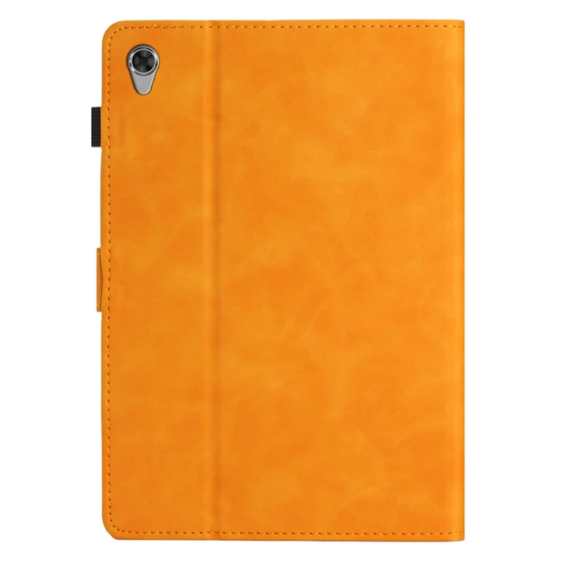 For Lenovo Tab M10 HD Gen 2 X306X Card Holder Tablet Case Imprinted Leather Stand Tablet Cover - Yellow