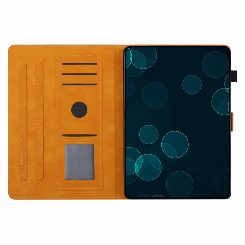 For Lenovo Tab M10 HD Gen 2 X306X Card Holder Tablet Case Imprinted Leather Stand Tablet Cover - Yellow