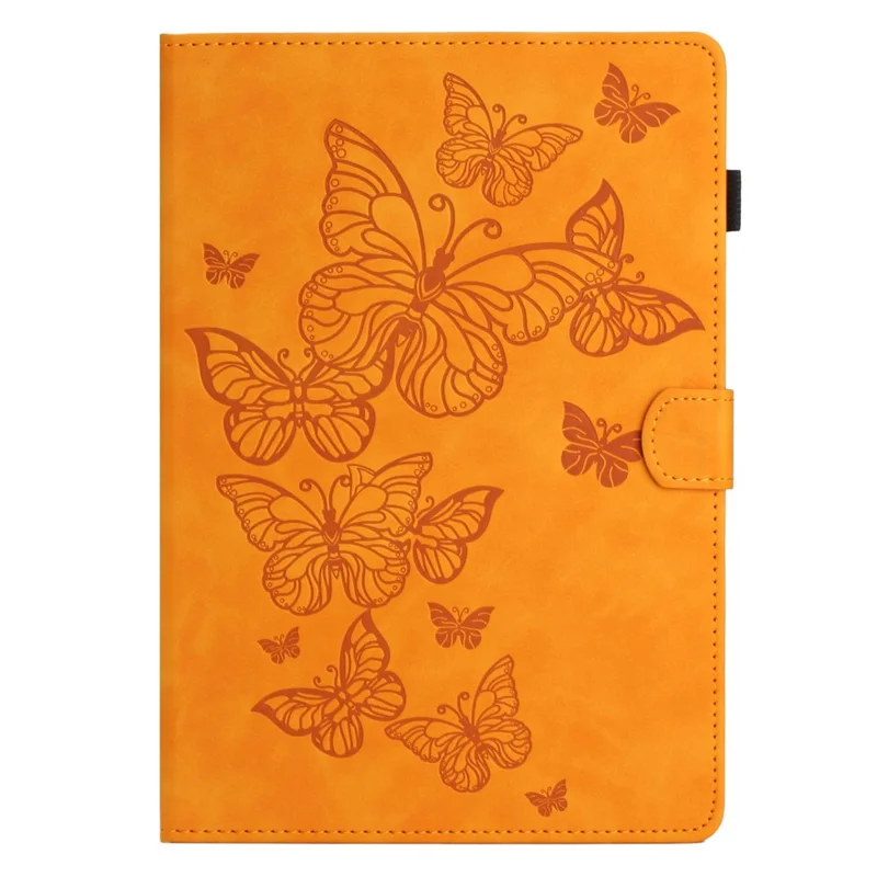 For Lenovo Tab M10 HD Gen 2 X306X Card Holder Tablet Case Imprinted Leather Stand Tablet Cover - Yellow