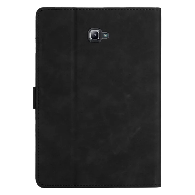 Para Samsung Galaxy Tab A 10.1 (2016) T580 T585 Soporte de tarjeta Funda para tablet Cubierta de cuero estampada Soporte para tablet - Negro