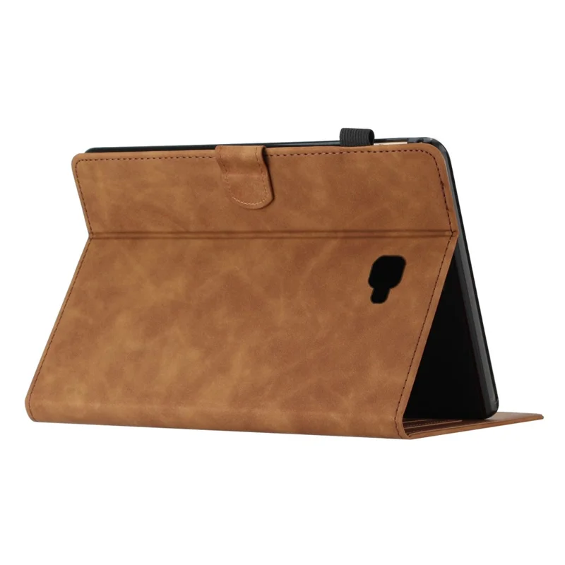 For Samsung Galaxy Tab A 10.1 (2016) T580 T585 Card Holder Tablet Case Imprinted Leather Stand Tablet Cover - Brown