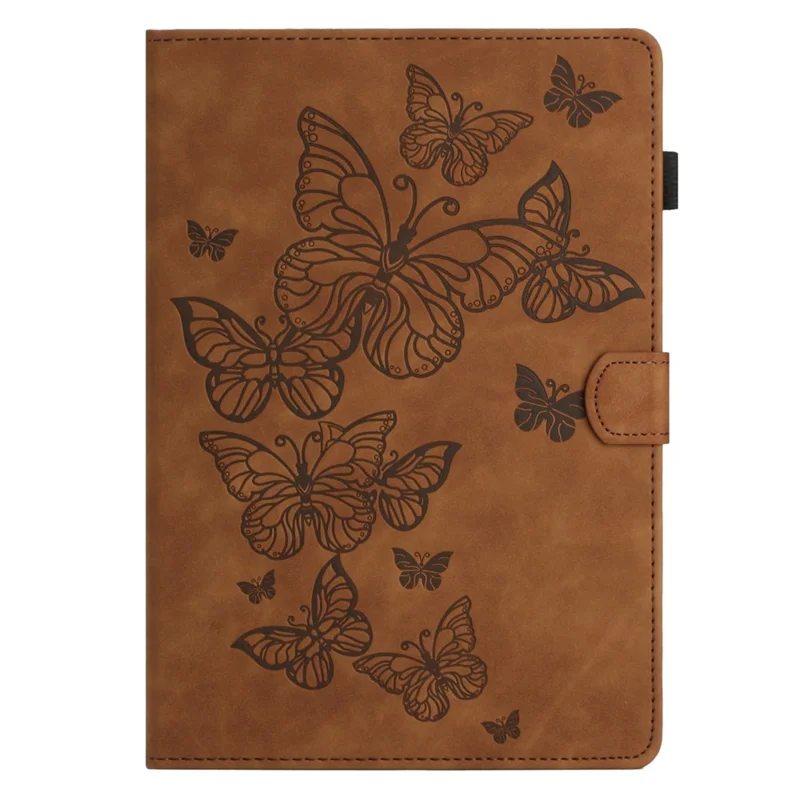 For Samsung Galaxy Tab A 10.1 (2016) T580 T585 Card Holder Tablet Case Imprinted Leather Stand Tablet Cover - Brown