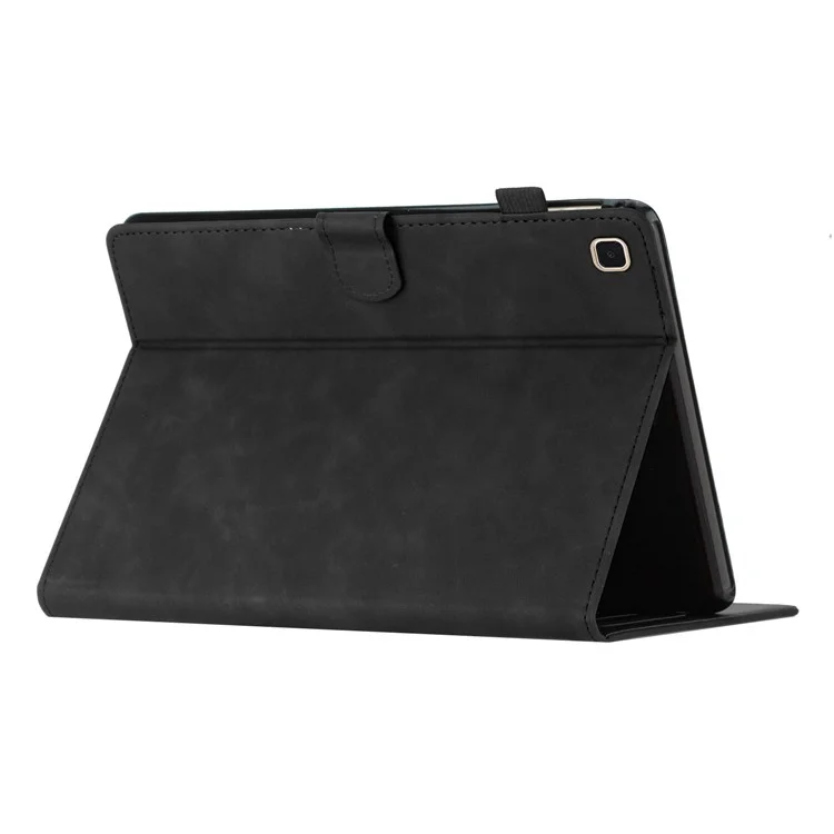 Für Samsung Galaxy Tab S6 Lite (2024) / S6 Lite (2022) / S6 Lite (2020) SM-P610 P615 Tablet Hülle Geprägtes Leder Tablet-Ständer Cover - Schwarz