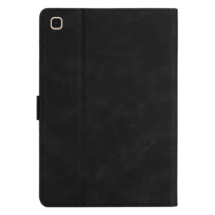 Pour Samsung Galaxy Tab A7 10.4 (2020) / (2022) T500 T505 Étui pour tablette Couverture en cuir estampée avec fente pour carte Support - Noir